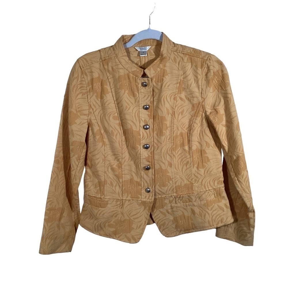 Christopher & Banks Women’s Gold On Gold Six Button Blazer.  Size S